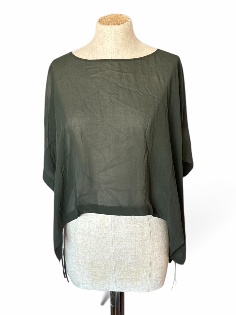 Eileen Fisher 100% Silk Georgette Sheer Poncho XS